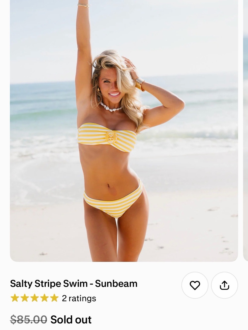 Yellow Stripe Bikini - Coco Lillys set